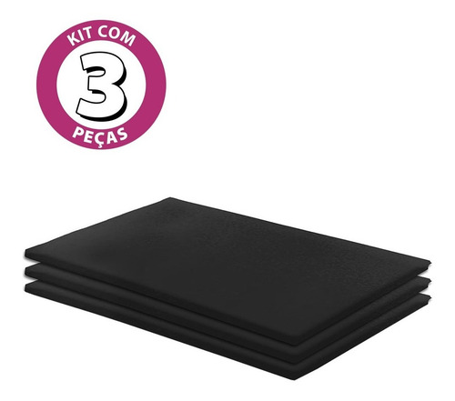 Kit 3 Colchonetes Espuma Academia/ginastica Courvin Preto
