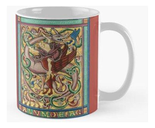 Taza Bestiario Medieval, Jinete De Grifo, Letra S, Animales 