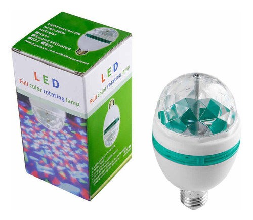 Lâmpada Led Rgb Globo De Luz Colorida Giratória