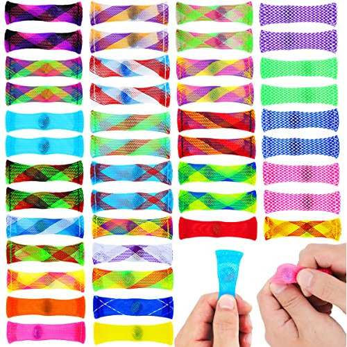 44 Pcs Mixed Color Marble Mesh Fidget Toy Stress Reliev...