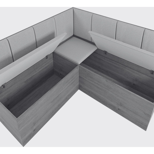Conjunto Canto Baú Com Mesa De Jantar Retangular Gdwt