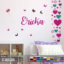 Comprar Vinilos Decorativos Nombre Personalizado Con Corazones 2