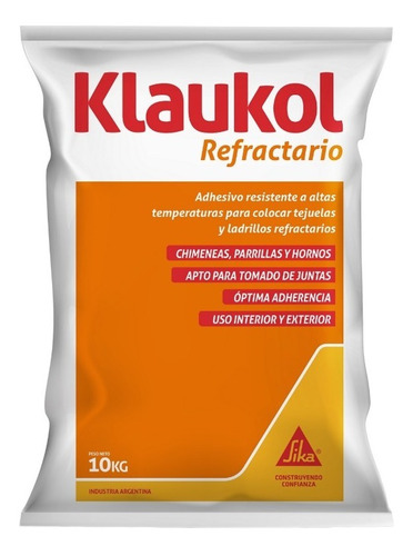 Klaukol Refractario Adhesivo Ladrilllos Parrilla Hornos 10kg