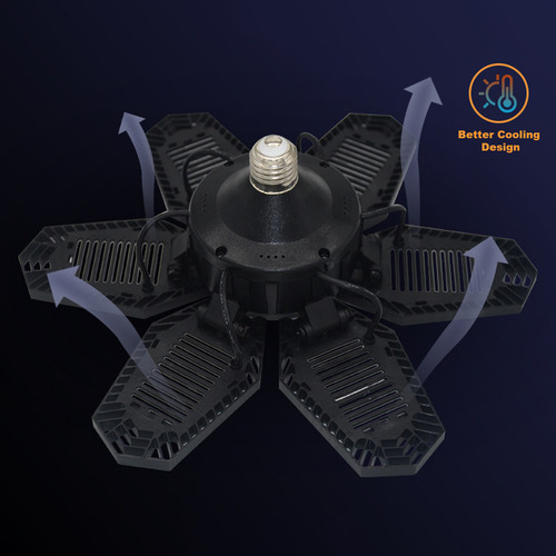 Qw Luz De Garaje Led Deformable De 100 W Con 6 Paneles,