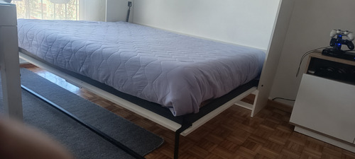 Cama Rebatible Horizontal De 2 Plazas Blanco (Usado)