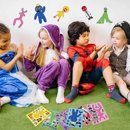 Pegatinas Stickers Rainbow Friends 12 Pack Make A Face