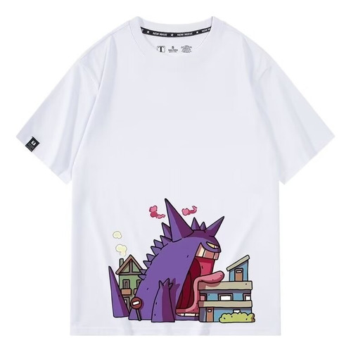 Camiseta Manga Corta De Algodón Creative Gengar Monster Tren