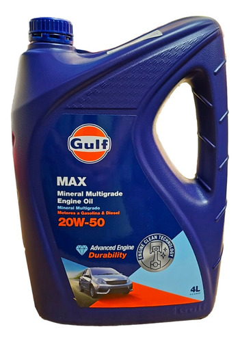 Aceite Mineral Gulf Max 20w50 X 4 Litros Api Sl / Cf