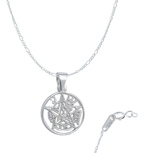 Dije Medalla Tetragramaton Chic Detallada + Cadena Plata 925