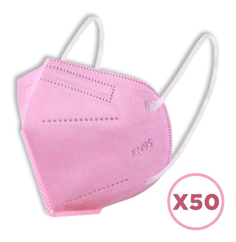 Imagen 1 de 10 de Barbijo Kn95 Rosa X50 Uni Certificado Anmat Reutilizable N95