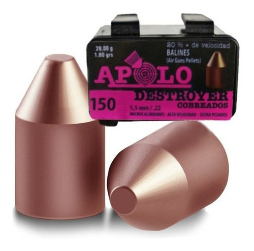 Balines Apolo Destroyer 5,5 Caja X 150 Aire Comprimido Rifle