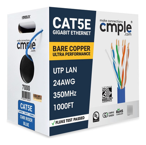 Cmple - Cable Ethernet Cat 5e Con Verificación Ul Cat5e De 1