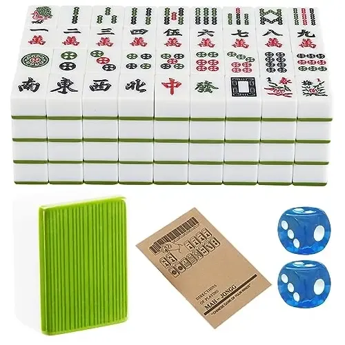 Genérico Set De Fichas Mahjong | Mah Jongg Juego Tradicional Y Mono - Mini Set De Mahjong Clásico - para Mujeres Hombres Reunión Familiar Aire Libre Genérico Set De Fichas Mahjong | Mah Jongg Juego Tradicional Y Mono - Mini Set De Mahjong Clásico - para Mujeres Hombres Reunión Familiar Aire Libre