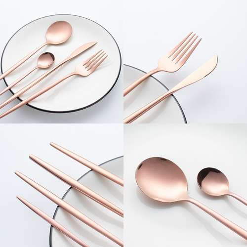 Juego De Cubiertos De Acero Inoxidable Mate 24 Set