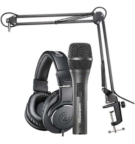 Audio-technica At2005usb Microphone Pack With Ath-m20x, Boom