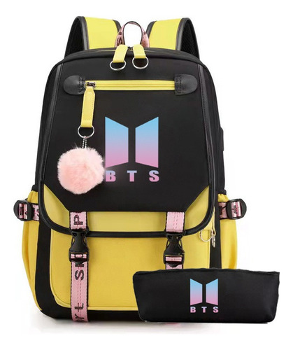 As Mochila Escolar Bts Con Lonchera Libreta Set De 4