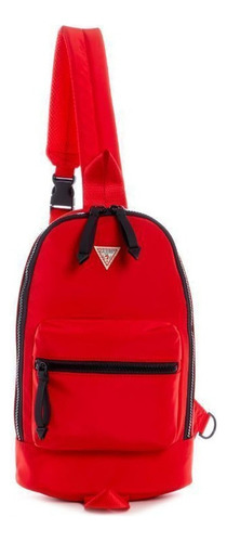 Mochila Hombre Guess Sling Backpack Color Rojo Diseño de la tela Liso