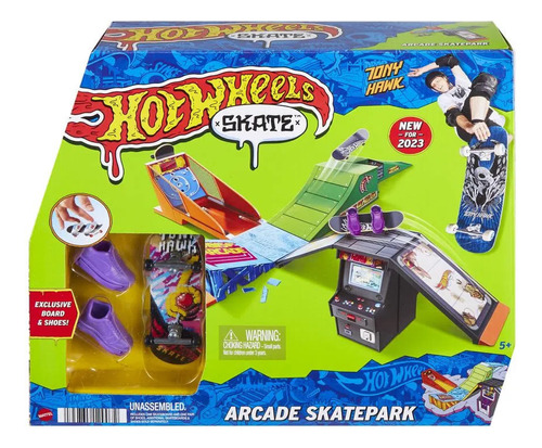 Hot Wheels Conjunto Skate De Dedo Arcade Skatepark