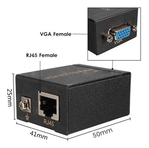 Extensor Alargador Vga Ethernet Rj45 Cat 5/6 60m