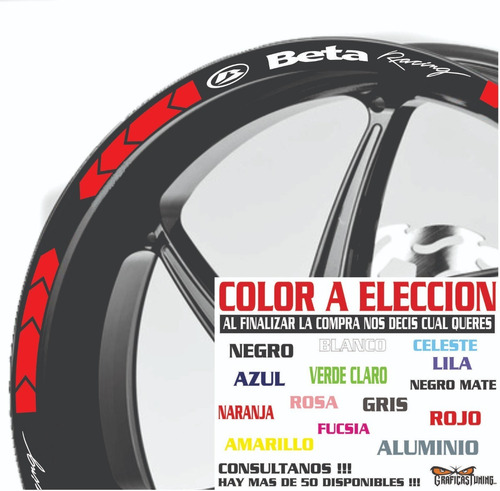 Imagen 7 de 10 de Calcos Beta Llantas + Regalo - 00146 Graficastuning