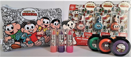 Imagem 2 de 8 de Kit Turma Da Monica Maquiagem Manicure Com Nécessaire