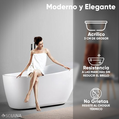 Solana Kit Bañera Ovalada 180x90 Cm Con Desnivel De Acrílico Solido + Grifo Independiente Monomando Cuello Cisne Gold / Kit Completo Bañera Acrílico De Alto Brillo y Grifo de Acero Inoxidable