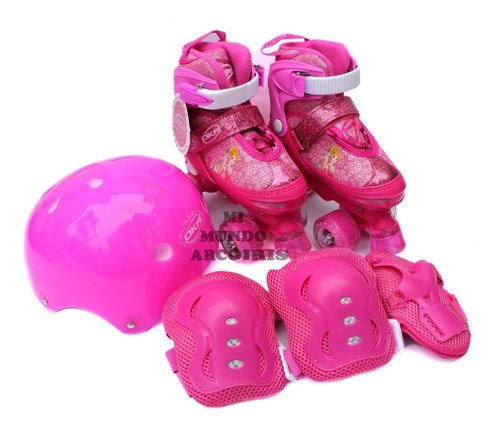 Patines Oka Niños 4 Ruedas, Luces + Kit Proteccion