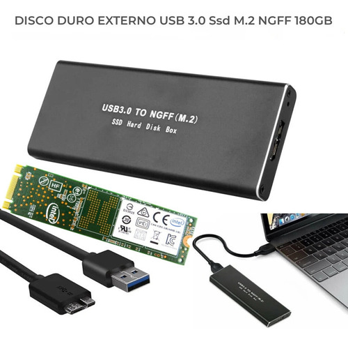 Disco Duro Externo Usb 3.0 Ssd M.2 Ngff 180gb Jwk