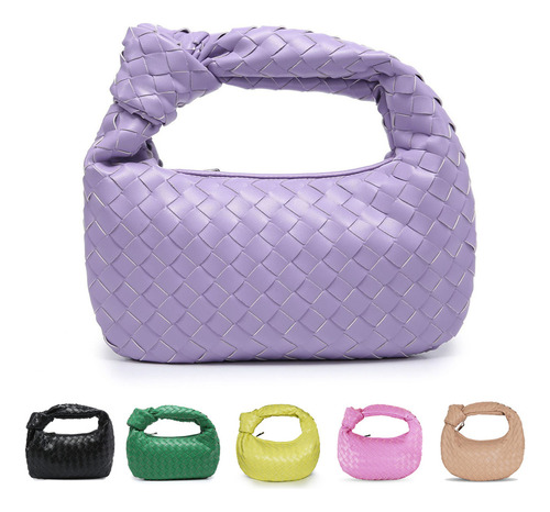 Bolso Tejido For Mujer, Bolso De Mano De Piel Sintética Sua