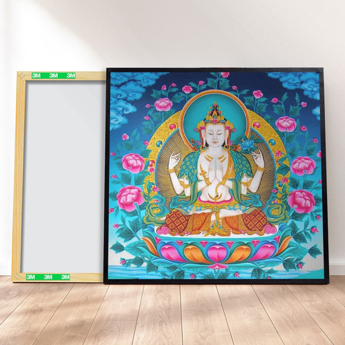 Imagem 1 de 4 de Quadro Canvas Premium 40x40 - Buda Budismo Namastê Zen M8