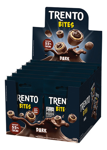 Chocolate Trento Bites Dark Com 12 Unidades De 40g
