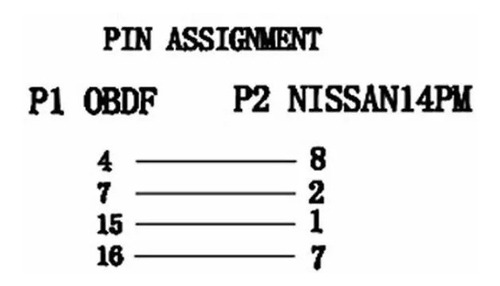 Cable Adaptador Obd2 16 Pines A Obd1 Nissan, Tsuru 14 Pines