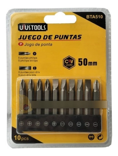 Juego De Puntas Para Destornillador 10pc