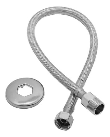 Engate Flexivel Rabicho Inox Tracado 40cm Macho X Femea 1/2