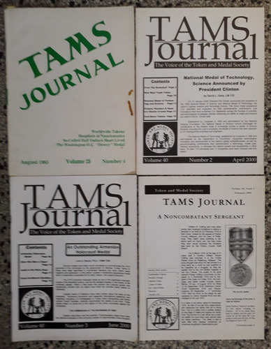 Tams Journal Token And Medal Society 1985 A 2004 Fichas C/u
