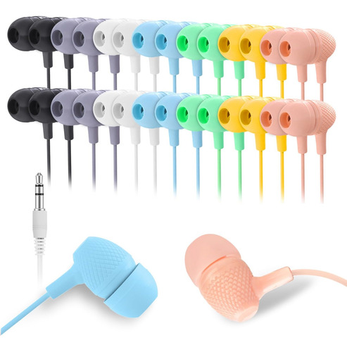 Auriculares Para Niños Bulk 100 Pack Macaron Colors Mixed, W