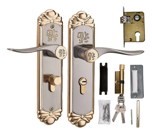 Imagen 2 de 10 de Cerradura De Manija, Cerradura De Puerta Con Manija Interior