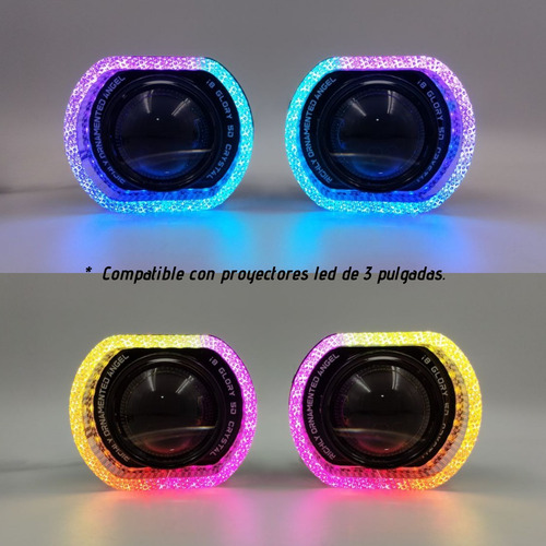 Ojo De Ángel 3 PuLG. Led Rgb En O P/proyector Lupa Csi8owrgb
