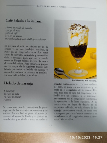 Helados Postres Y Dulces Recetas Para Hacer En Casa. (Usado)