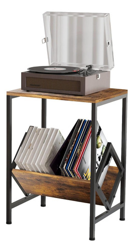 Soporte Para Tocadiscos Con Almacenamiento De Vinilo, Elegan