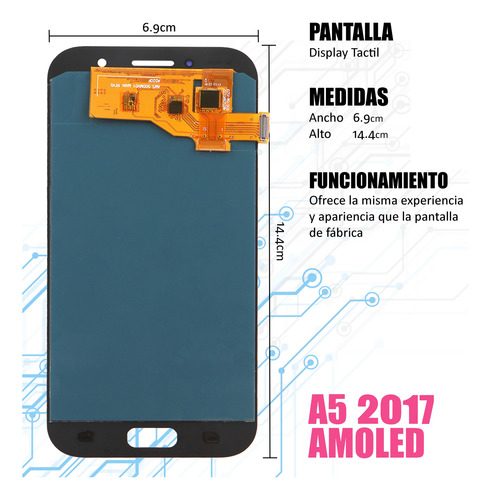 Pantalla Display Táctil Para Samsung A5 2017 Amoled Negro
