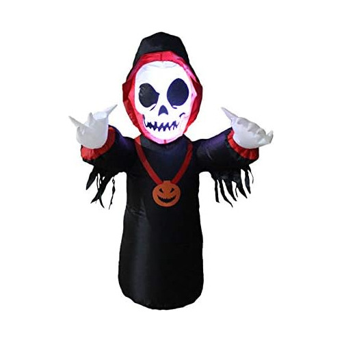 4 Pies Halloween Inflable Grim Reaper Luces Led Decorac...