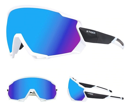 Gafas De Ciclismo Mtb/ruta Uv400 + Estuche + 5 Lentes 