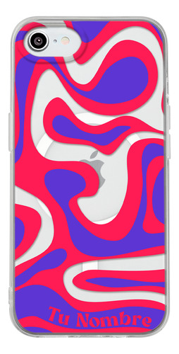 Funda Para iPhone Magsafe Tu Nombre Para Mujer Curvas Rojas