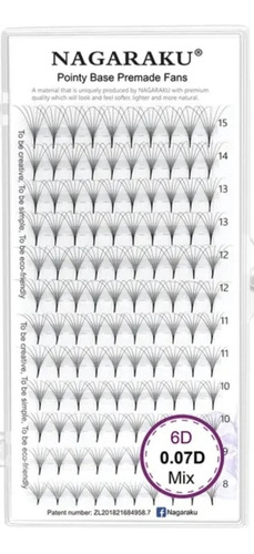 Pestañas Nagaraku Pre Armadas En Ramillete 6d 0.07d Mix 8-15