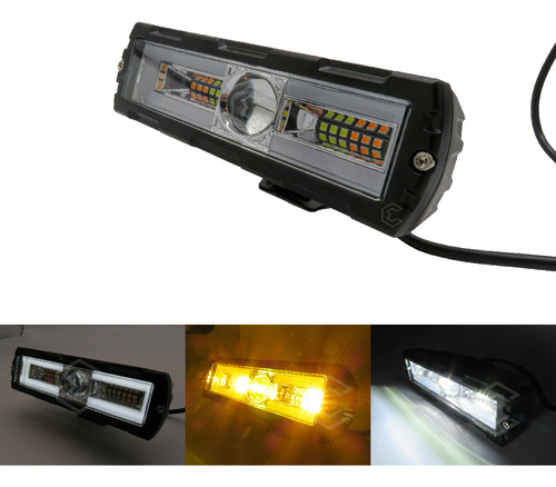 Par De Faros 18 Leds Rectangular Bicolor Con Lupa 12/24 Gel