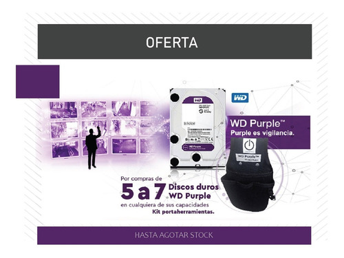 Imagen 4 de 6 de Disco Rigido Western Digital 1tb Purple Sata 64mb