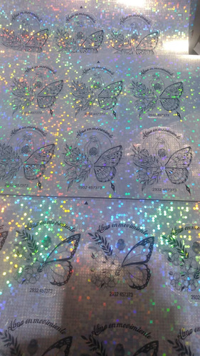 3 Planchas Sticker Etiqueta Holo A4 Resist Agua Emprendedor
