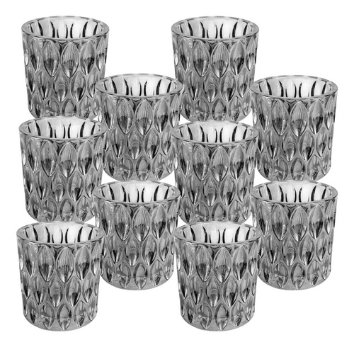 Set X10 Portavela Vidrio 9x10 Gota Diseño Candelabro Deco