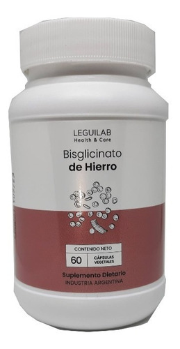 Suplemento Dietario Bisglicinato De Hierro X 60 Cápsulas Sabor Neutro